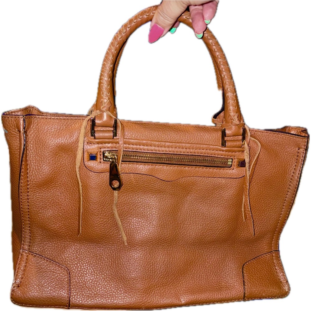 Rebecca Minkoff Regan Satchel Boho Brown Pebbled Leather no shoulder strap